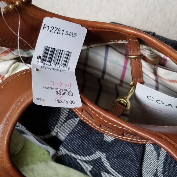 Vintage Coach Leather and Denim Collection Bag - Picture 5 of 14